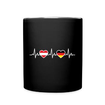 Austria Germany Heartbeat Austrians - Full Colour Mug - black - Front