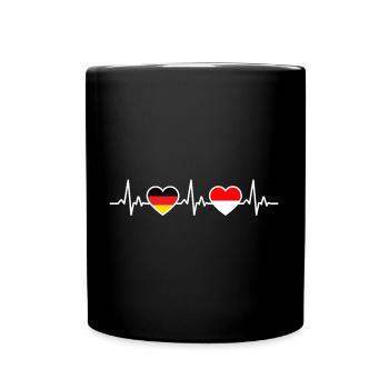 Indonésie Allemagne Heartbeat Indonésien - Mug uni - noir - Devant