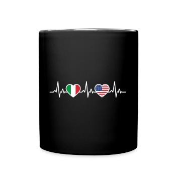 Heartbeat America Italy - Full Colour Mug - black - Front