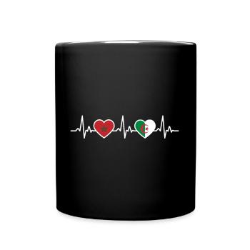 Marokko Herzschlag Algerien - Tasse einfarbig - Schwarz - Vorne