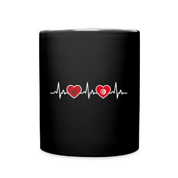 Tunesien Herzschlag Marokko - Tasse einfarbig - Schwarz - Vorne
