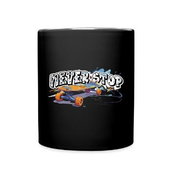 Conception de graffiti de planche à roulettes colorée - Mug uni - noir - Devant