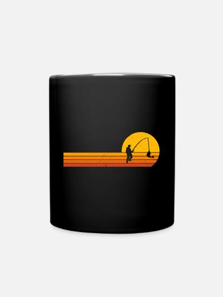 Pêcheur à la ligne Pêche au lever du soleil - Mug uni - noir