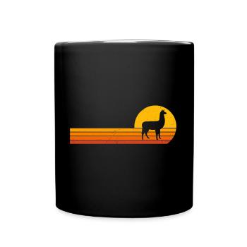 Lever de soleil rétro alpaga - Mug uni - noir - Devant