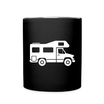 Camping-car Silhouette Camping Famille - Mug uni - noir - Devant