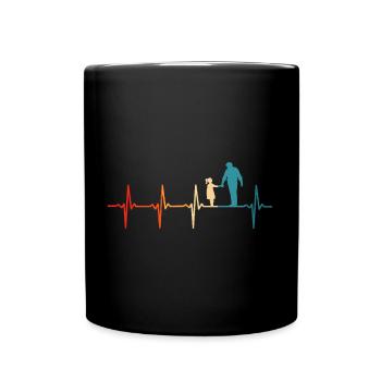 Vater und tochter Herzschlag Opa und Enkelin - Tasse einfarbig - Schwarz - Vorne
