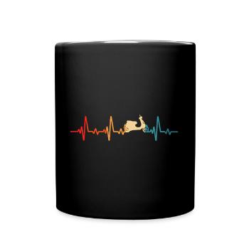 Motorroller retro rollerfahren scooter moped - Tasse einfarbig - Schwarz - Vorne