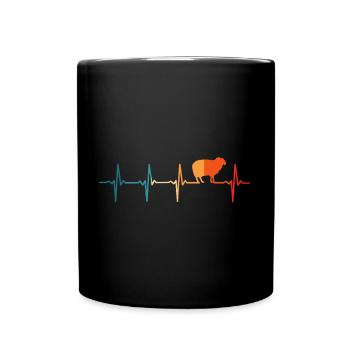 Schafe Herzschlag T Shirt Lustiges Schaf - Tasse einfarbig - Schwarz - Vorne