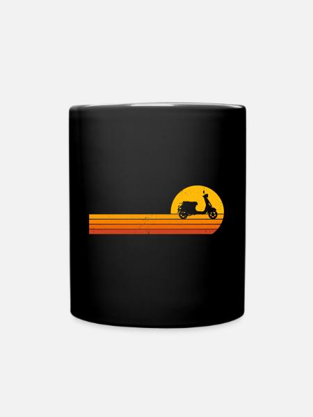 Motorroller Sunrise rollerfahren scooter moped - Tasse einfarbig - Schwarz