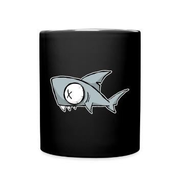 FUNNY SHARK. COMIC STYLE FOR SUMMER, BEACH, SEA - Full Colour Mug - black - Front