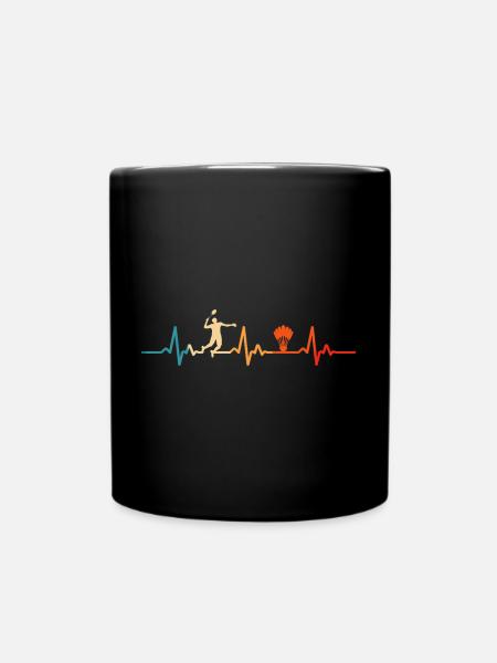 Badminton Herzschlag Badmintonspieler - Tasse einfarbig - Schwarz