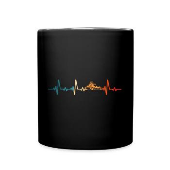 Rétro Karting Heartbeat Cadeau Go Kart - Mug uni - noir - Devant