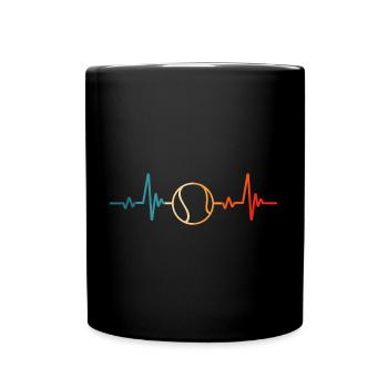 Tennis Heartbeat Raquettes de tennis Jeu de tennis - Mug uni - noir - Devant