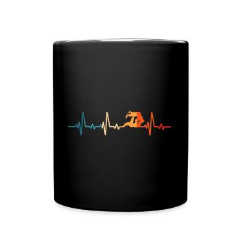 Jiu-Jitsu Heartbeat Jiu jitsu - Full Colour Mug - black - Front