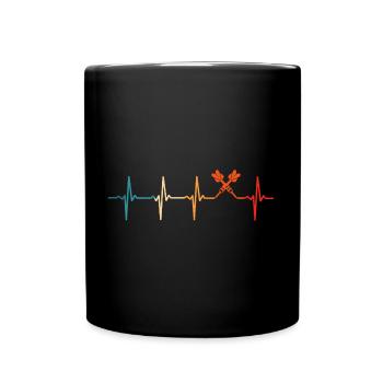 Darts heartbeat darts player - Full Colour Mug - black - Front