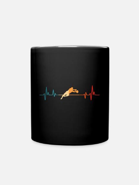 Gardien de but de football Heartbeat Gardien de but Gardien de but - Mug uni - noir