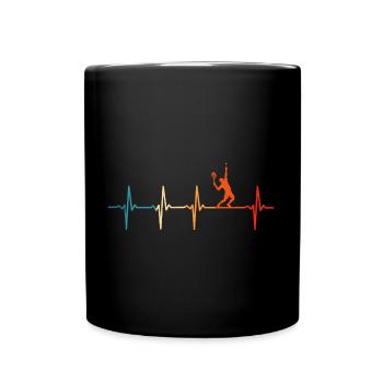 Tennis Heartbeat Joueurs de tennis Jouer au tennis - Mug uni - noir - Devant