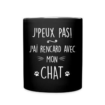 Chats - j'peux pas! - Mug uni - noir - Devant