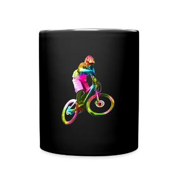 Colorful downhiller - Full Colour Mug - black - Front