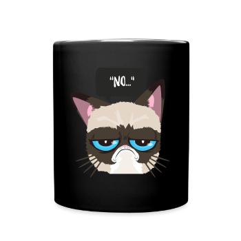 Sprechblase Geschenk Kinder Comic Katze Kater Tier - Tasse einfarbig - Schwarz - Vorne