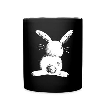White long eared hare comic - Full Colour Mug - black - Front