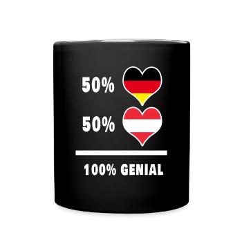 Deutschland und Österreich genial / Geschenk - Tasse einfarbig - Schwarz - Vorne