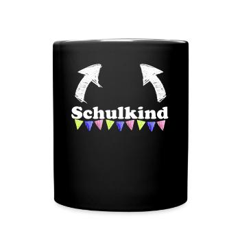 Schulkind personalisierbar Einschulung Schule 1. - Tasse einfarbig - Schwarz - Vorne
