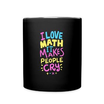 École: J'aime le cadeau de chemise de maths - Mug uni - noir - Devant