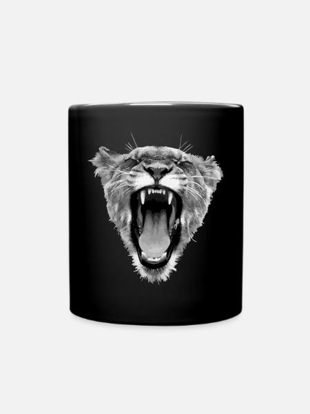 Loewin shows his teeth - Full Colour Mug - black