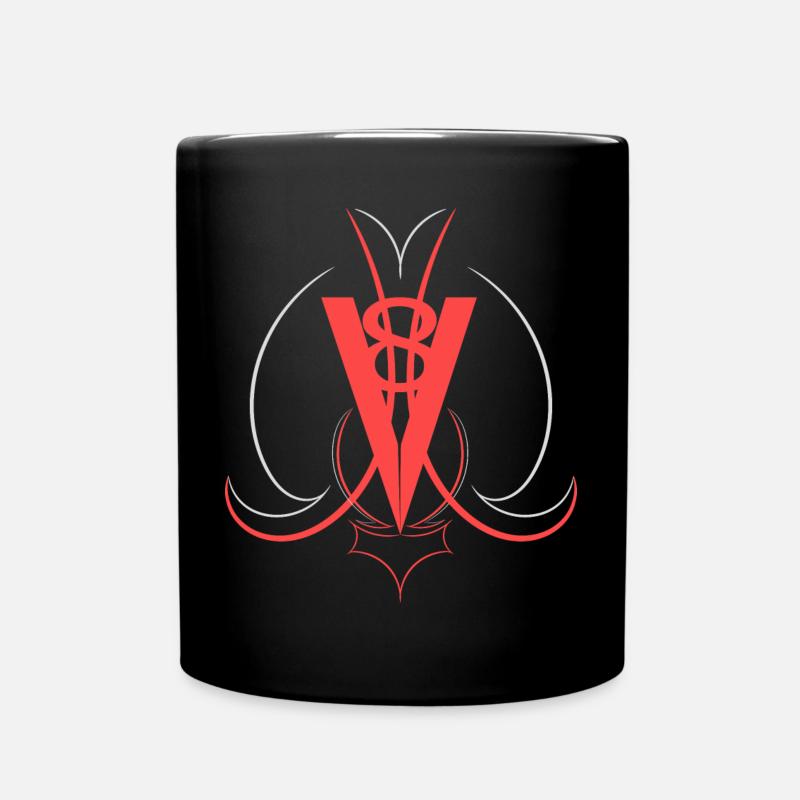V8 pinstriping - Full Colour Mug - black