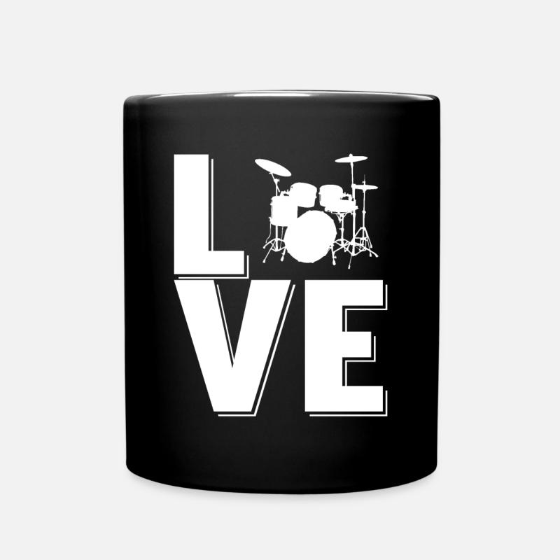 LOVE DRUMS - Full Colour Mug - black