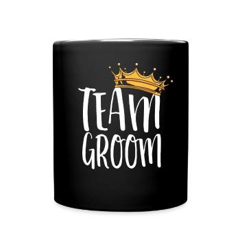 Team Groom Crown Design - Full Colour Mug - black - Front