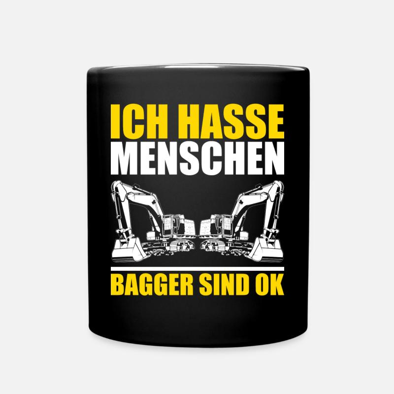 Bagger Maschinenführer Arbeit Beruf Job Gala bau - Tasse einfarbig - Schwarz