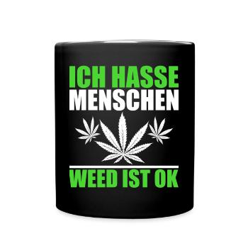 KIFFEN WEED DROGEN CANNABIS AMSTERDAM JOINT BONG - Tasse einfarbig - Schwarz - Vorne