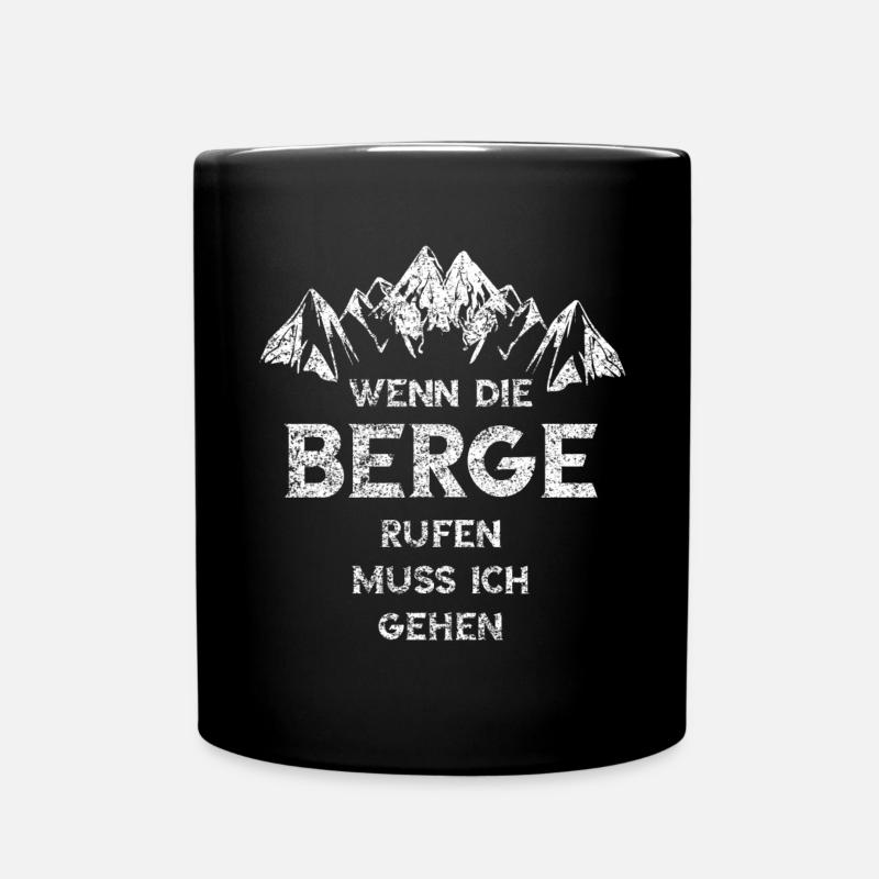 Berge Rufen - Tasse einfarbig - Schwarz