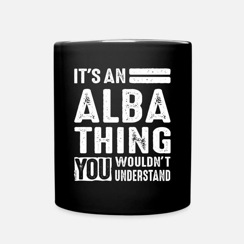 Geschenk für Alba - Tasse einfarbig - Schwarz