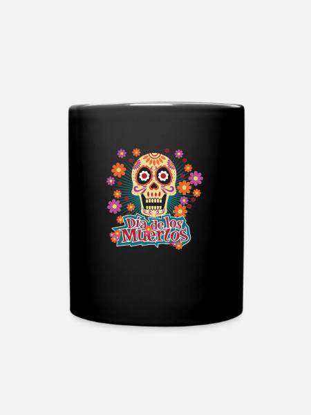Dia de los Muertos - Ensfarvet krus - sort