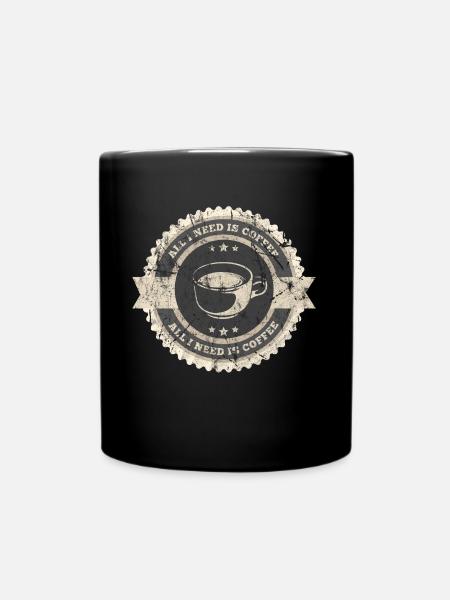 Kaffee - Tasse einfarbig - Schwarz