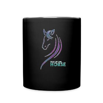 Cheval - Mug uni - noir - Devant