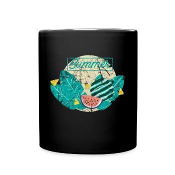 Idée cadeau palmiers tropicaux - Mug uni - noir - Devant