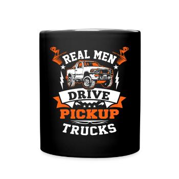 Männer Pickup Truck Auto Jeep Geschenk - Tasse einfarbig - Schwarz - Vorne