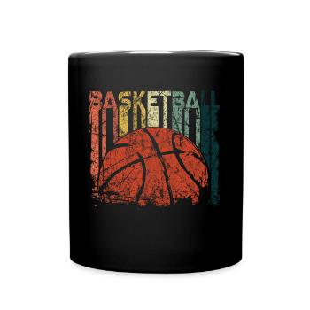 Basketball Korb Sport Geschenkidee - Tasse einfarbig - Schwarz - Vorne