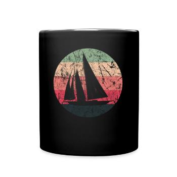 Segeln - Tasse einfarbig - Schwarz - Vorne