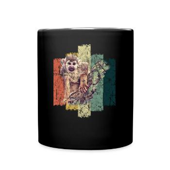 Affe - Tasse einfarbig - Schwarz - Vorne
