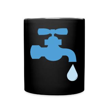Gouttes d’eau Robinet d’eau - Mug uni - noir - Devant