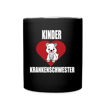 Kinderkrankenschwester Herz Krankenschwester shirt - Tasse einfarbig - Schwarz - Vorne