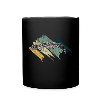 Gecko Echse Tier Geschenkidee - Tasse einfarbig - Schwarz - Vorne