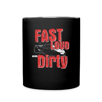 Auto Motor Geschenkidee - Tasse einfarbig - Schwarz - Vorne