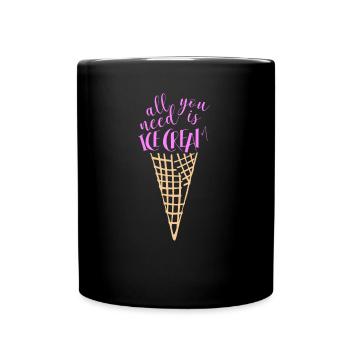Eis Eiscreme Sommer Geschenkidee - Tasse einfarbig - Schwarz - Vorne