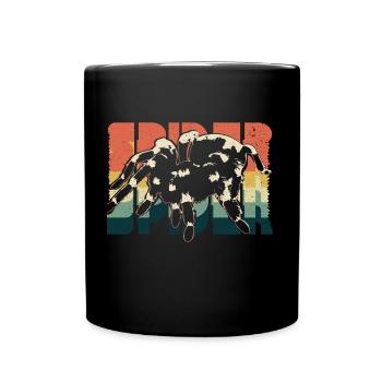 Retro Spinne - Tasse einfarbig - Schwarz - Vorne